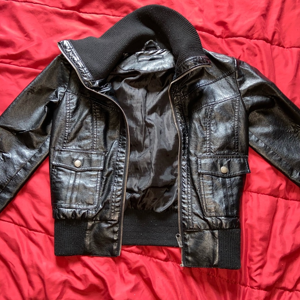 Black leather jacket